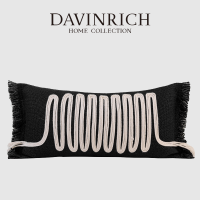 DAVINRICH Wabi Craftsstyle Lumbar Pillow Covers Designer ทอผ้าฝ้ายเชือกเรขาคณิตตกแต่งปลอกหมอนอิงกับ Tassels