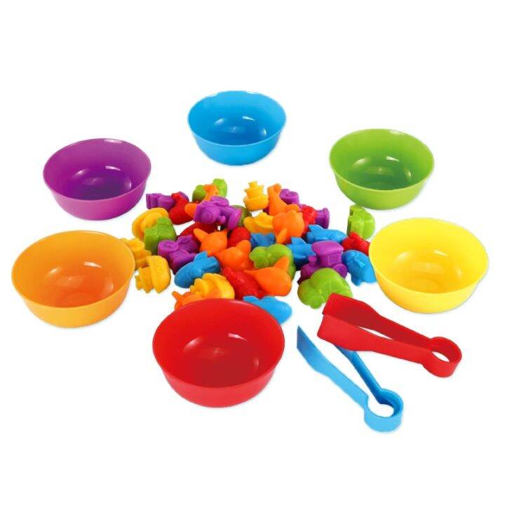 NEW Rainbow Counting Bears Set Montessori Educational Colour Sorting