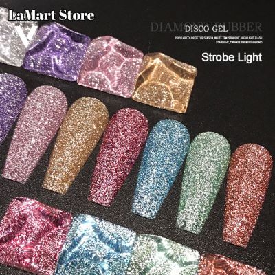 LaMart Store💅🏻ยาทาเล็บ สีเงินบลอนด์ สีเจลแฟลช ยอดนิยม สีแฟรช สีเจล สีแฟรชดิสโก้ สีแฟลชเจล พร้อมส่ง 15ml Reflective Gel Polish COD