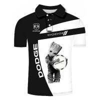 Dodge Car Digital Print Short Sleeve T-Shirt High Quality Sports Brand Off-Road Outdoor POLO Harajuku