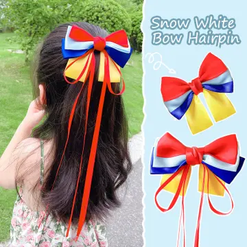 Women Girls Red Big Bow Hairpin Clip Kids Bow Tassel Ribbon Hair Card Cute  Sweet Snow White Hair Clips Headwear Hair Accessories