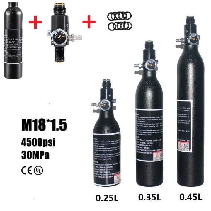 4500Psi/30MPa Pcp Bottle Tank With 18001Psi Output Regulator Valve