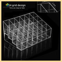 กล่องคริสตัลถ้วยหมึกสำหรับสักผิว24รูสำหรับใส่เครื่องสำอางทำจากพลาสติกอะคริลิคใส