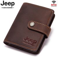 KAVIS 100% Leather Rfid Wallet Men Crazy Horse Wallets High Quality Engraving Short Male Money Bag Mini Walet for Boys