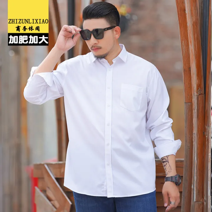 plus size mens white shirts