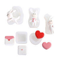 Flip Cake Incense Smoked Silicone Mold Kitchen Tools Car Air Outlet Plaster Mould Envelope Rabbit Love