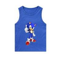 COD SDFSDTFGER Sonic The Hedgehog Cartoon Beachwear Clothes 3-15y Boy Girl Vest Cotton Leisure Singlet Summer Cool Tank Tops for Kids