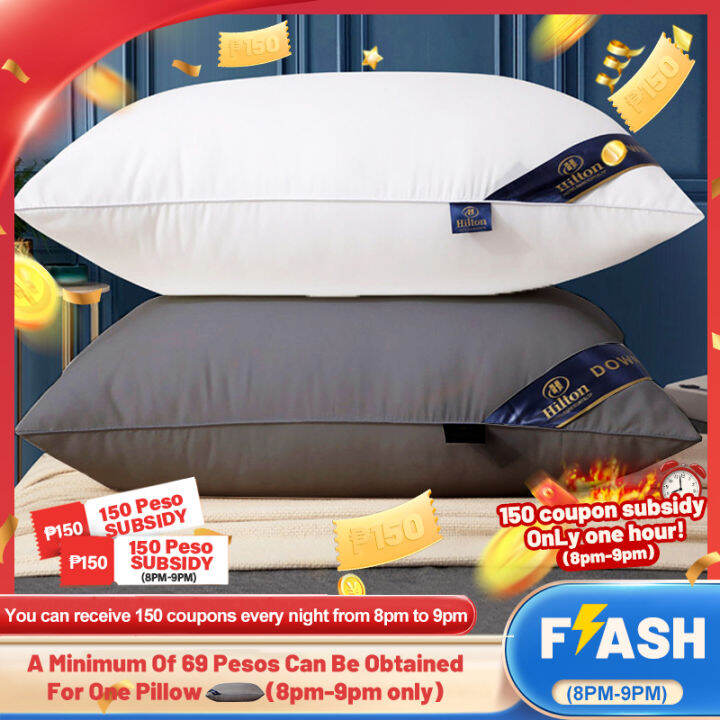 【COD】 【Free shipping】Pillow Authentic Premium Hilton Hotel Pillow 1200g