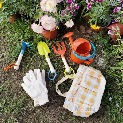 Moulty Kids Gardening Tools Set Includes Sturdy Tote Bag Watering Can s Shovels Rake Outdoor Indoor Toys Gift For Children
