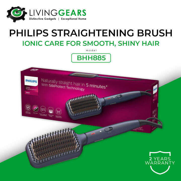 (NEW) Philips 5000 Heated Straightening Brush BHH885 Naturally straight