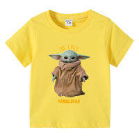 Yoda Mandalorian เสื้อยืดแขนสั้นลายการ์ตูนเด็กหญิงเด็กชายแขนสั้นทารกกราฟิกสำหรับเด็ก,เสื้อกล้ามผ้าฝ้าย0000