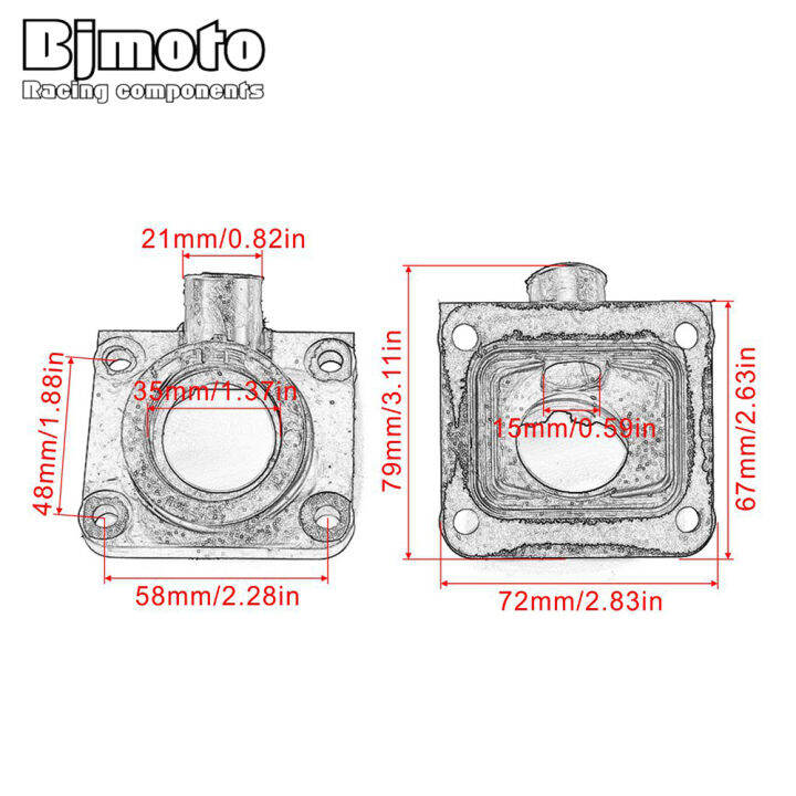 bjmoto-motorcycle-carburetor-adapter-inlet-intake-for-yamaha-yfz350-rd350-yfz-350-amnprstvwxyz-rd350-lclcflcfh