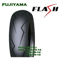 ยางนอก FUJIYAMA ลายสายฟ้า ขอบ 12 tubeless เบอร์ 110,120,130,140 ยางใหม่ทุกเส้น