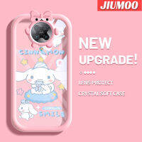 เคส JIUMOO สำหรับ Xiaomi Poco F2 Pro Redmi K30 Pro เคสซูมได้ลายการ์ตูน Cinnamoroll รูปโบว์มอนสเตอร์น้อยเคสนิ่มกันรอยขีดข่วนเคสโทรศัพท์โปร่งใสฝาครอบป้องกันเลนส์กล้องถ่ายรูป TPU ซิลิกาเจล