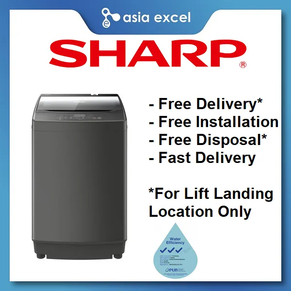 (Bulky) SHARP ES-G70G 7KG DARK GREY TOP LOAD WASHING MACHINE