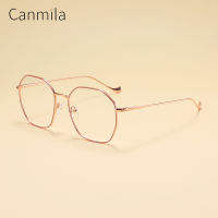 Myopia Glasses Frame Geometry Women Metal Fashion Ultralight Prescription Eyeglasses Retro Optical Eyewear Canmila BOM1067