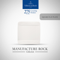 Villeroy &amp; Boch - Manufacture Rock blanc จานแบนพอร์ซเลน สีขาว จานทรงสี่เหลี่ยมจัตุรัส - วิลเลรอย แอนด์ บอค