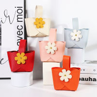 Light Luxury Sugar Bag Sunflower Candy Bag Portable Candy Box Snap Buckle Leather Bag Candy Box Leather Candy Box