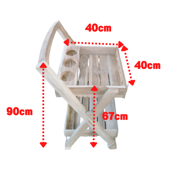 ชั้นวางของรถเข็น-ชั้นวางเครื่องดื่ม-รถเข็นเครื่องดื่ม-ชั้นวางของ-มีล้อ-ไม้สักทอง-งานไม้สักคุณภาพเกรดaพร้อมส่ง-ไม่ทำสี-ขนาด-40-40-90-ซม