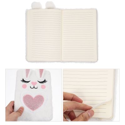 Book Notebook Diary Journal Note Student Girl Fluffy Lovely Writing Girls Plush Supply Multi Use Cartoon Function Daily Bunny