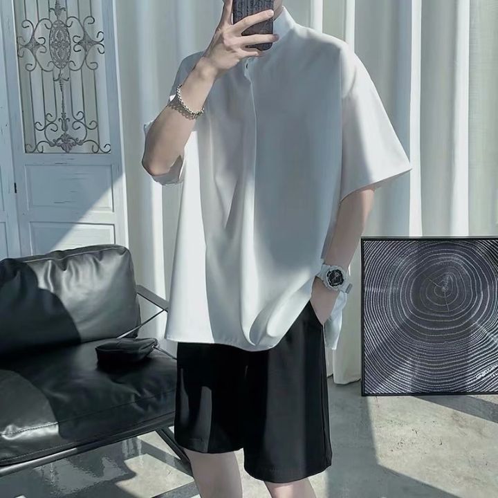 พร้อมส่ง-k523-japanese-style-short-sleeve-shirt-men-2021-เสื้อเชิ้ตแขนสั้น-คอจีน-เสื้อแฟชั่นชาย-เสื้อเชิ้ตชายแขนสั้น-เสื้อเชิ้ตชาย2021-เสื้อผู้ชายฮิต