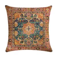 45*45cm（18 Inch * 18 Inch）Vintage Bohemian Persian Sivas Antique Cappadocian Turkish Niche Kilim Heriz Linen Throw Pillow Cover Car Cushion Cover Home Decorative Pillowcase