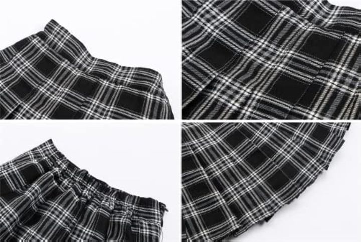 women-fashion-tie-dye-print-high-waist-pleated-skater-school-uniform-skirt-for-women-black-white-plaid-with-stripe-us-24-26