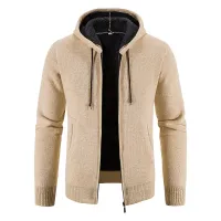 [COD] 2022 autumn and winter mens casual fleece jacket long-sleeved hooded sweater thick section style warm cardigan