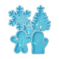 Holographic Resin Mold Christmas Pendant Mould Snowflower Tree Shaped Making Molds for DIY Handmade Uv Epoxy Earrings Pendants Keychain