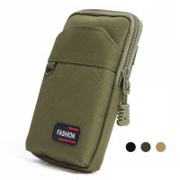 FSSSAA Camping Phone Accessories Single/Double Layer Men Phone Pouch Green Khaki Belt Waist Bag EDC Molle Purse Waist Fanny Pack Mobile Phone Bags