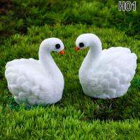 MeiYang 6 Pcs สีขาว Swan ตัวเลขตกแต่ง MINI Fairy Garden สัตว์รูปปั้น Jardin มอสขนาดจิ๋วเครื่องประดับงานหัตถกรรม