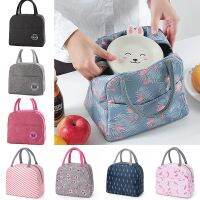 ♗✒ Child Lunch Bag Portable Picnic Insulated Cooler Bento Box Tote Pouch Student Dinner Food Thermal Bags Solid Color Flamingo Pack