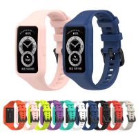 DJHFYJT Silicone Watch Straps Case for Honor Band 6 Smart Watchband Replacement Bracelet Protector Cover Integrated for Huawei Band 6