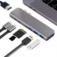 Docking Station 7-In-1 Multifunctional High-Speed Data Transmission 4K High Resolution USB 3.1 Type-C Hub To HDMI-Compatible Adapter For MacBook Pro 16/17/18 Hub 7-In-1อุปกรณ์เชื่อมต่อเชื่อมต่อ