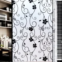 Frosted Window Film Decals Privacy Electrostatic Adsorption Vinyl Anti-UV Static Cling Non-Adhesive Glass Stickers