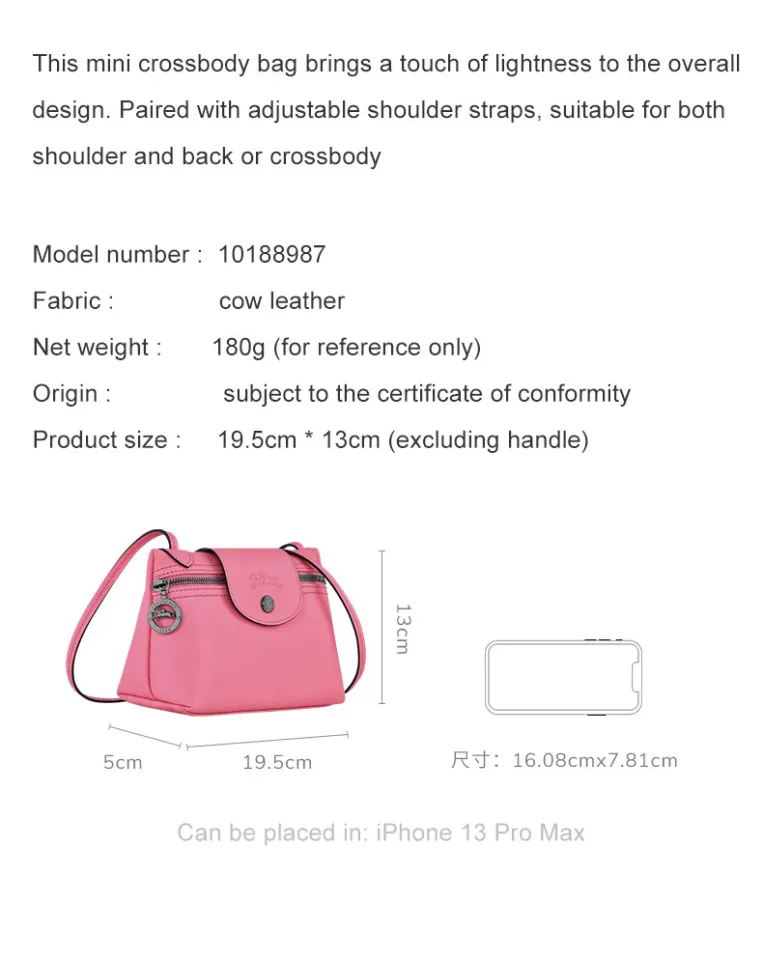 Le Pliage Xtra XS Crossbody bag Pink - Leather (10188987018)