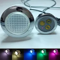 ☇✈™ RGB Underwater Bath Light AC12V 100mA 68MM Chromium Plating Face Colorful Surface Submersible LED Pool Lights LED Bathtub Lamp