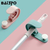 ✇ BAISPO Wall Mounted Mop Rack Broom Hanger Multifunction Mop Broom Holder With Hook Household Storage Tools Bathroom Accessories