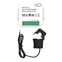 Tuya Smart Life ZigBee Energy Meter 80A with Current Transformer Clamp KWh Power Monitor Electricity Statistics110V 240V