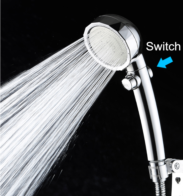 3 Setting Water Saving Multi-Function Bathroom Hand Held Shower Head Chrome NEW 