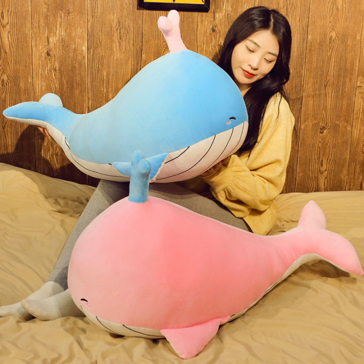 hot-ตุ๊กตาของเล่นเด็กผู้หญิงหมอนตุ๊กตาน่ารักขี้เกียจกอดนอนตุ๊กตาตัวใหญ่ปลาวาฬปลาโลมาน่ารัก