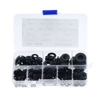 500Pcs/Box M2 M2.5 M3 M4 M5 M6 M8 M10 Black Plastic Nylon Washer Flat Spacer Washer Seals Gasket O Ring Assortment Kit