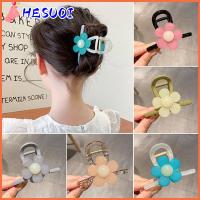 HESUOI 2Pcs ดอกไม้ประดับดอกไม้ คลิปปลาฉลาม สีลูกอมสี พลาสติกทำจากพลาสติก อุปกรณ์เสริมผม สง่างามเรียบหรู แถบคาดศีรษะยืดหยุ่น สำหรับผู้หญิง