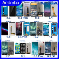 Ansimba หน้าจอจอ LCD แบบดั้งเดิมสำหรับ Nokia 5.1 5.1บวก5.3 5.4 6.1 6.1บวก6.2 7.1 7.2 8.1 8.1บวก8.3 5G หน้าจอสัมผัสแอลซีดีสำหรับ Nokia 5 ~ 8ชุดพร้อมเครื่องมือซ่อมและกาวฟรี