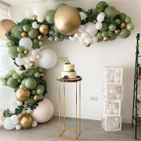 152Pcs Avocado Green Balloons Garland Arch Kit Retro Green Chorme Gold Latex Globos Birthday Christmas Wedding Party Decors 2021