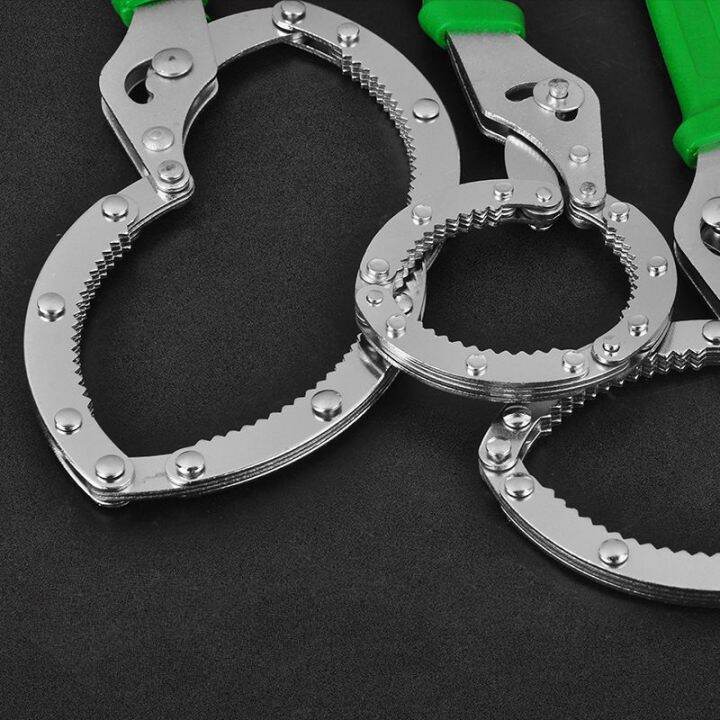 Krachtige Handcuff Type Stainless Steel Adjustable Oil Filter Element Wrench Handcuff Type