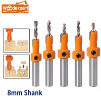 【DT】hot！ Countersink Slot Bit 8 mm Shank with Depth Stop for Wood Hole Screw Cutter Adjustable Wrench