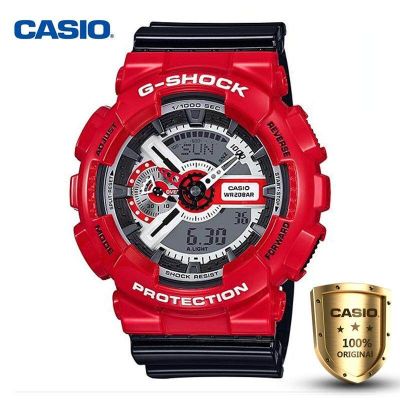Casio G-Shock นาฬิกาข้อมือผู้ชาย รุ่น GA-110RD-4A ขอบแดง