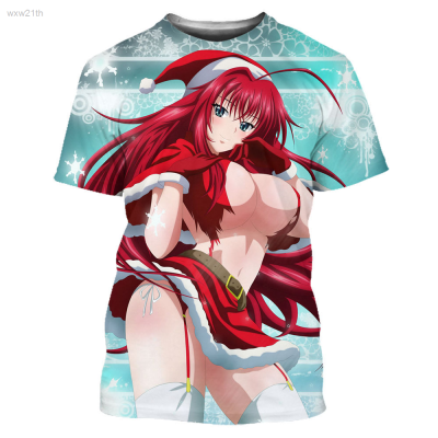 2023 Hero T-shirt d × D. Summer Anime Girl Sexy Casual Stripe 3d Short Sleeved Oversized Mens Fashion Pullover Unisex