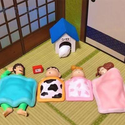 ตุ๊กตาการ์ตูนอะนิเมะเครยอนชินจังนอนตุ๊กตาครอบครัวโนฮาร่าทำมือตุ๊กตาผ้าแฟนของขวัญวันเกิดคู่